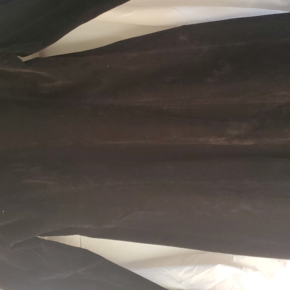 Vintage Sharagano Black Velvet faux fur trim long coat - Picture 4 of 12